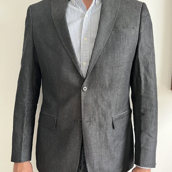 John Varvatos Suit Set Dark Grey Blazer Jacket and Pants